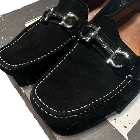 Mens Salvatore Ferragamo Black Suede Loafers Size 10 - Picture 5 of 8